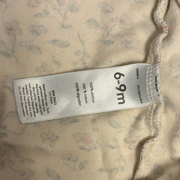 (2 for $10) Carters Cream Floral Footed sleeper One-Piece Pajamas for Kids - Picture 6 of 9